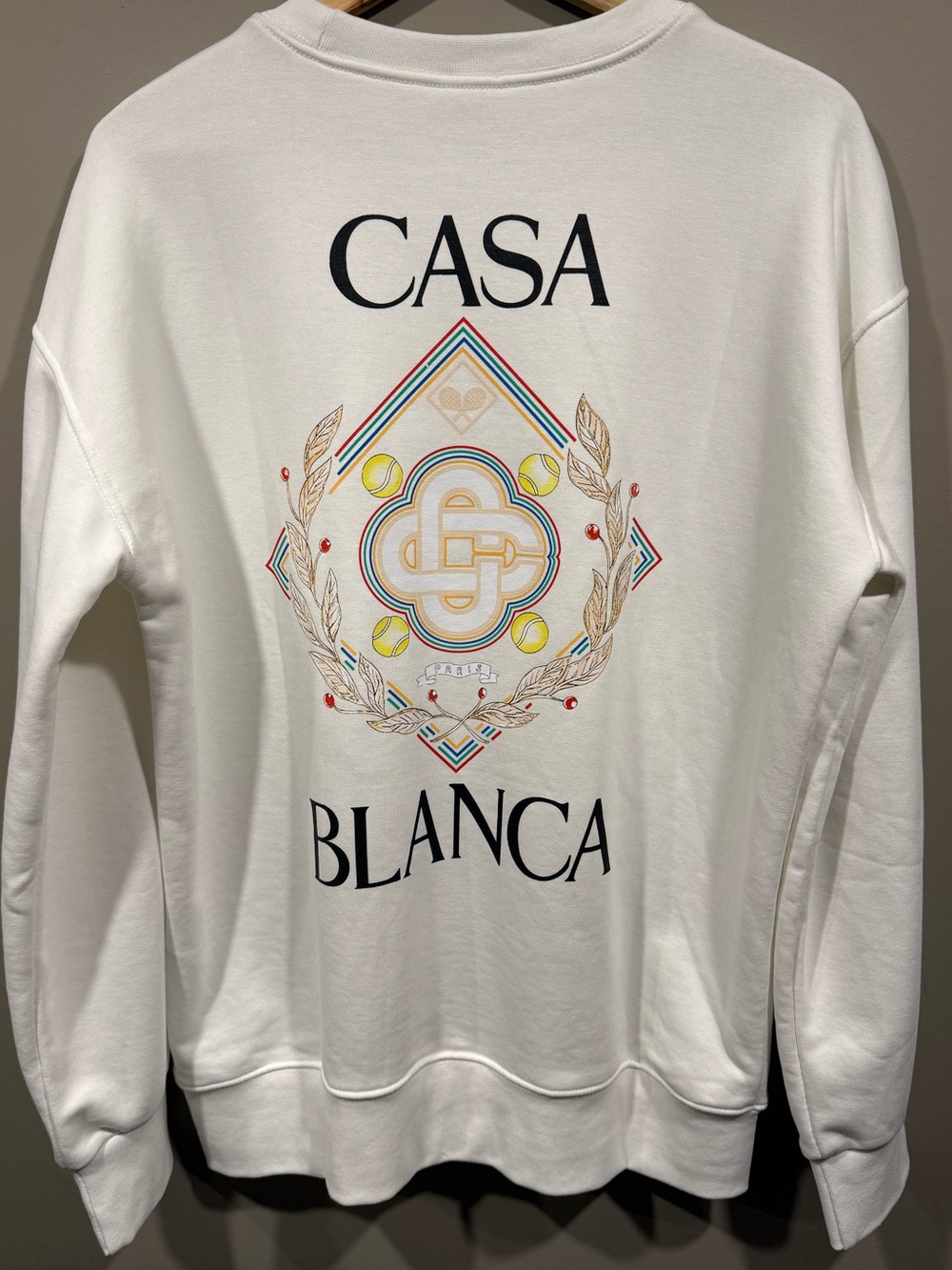 CasaBlanca White diamond Graphic Crewneck Sweater